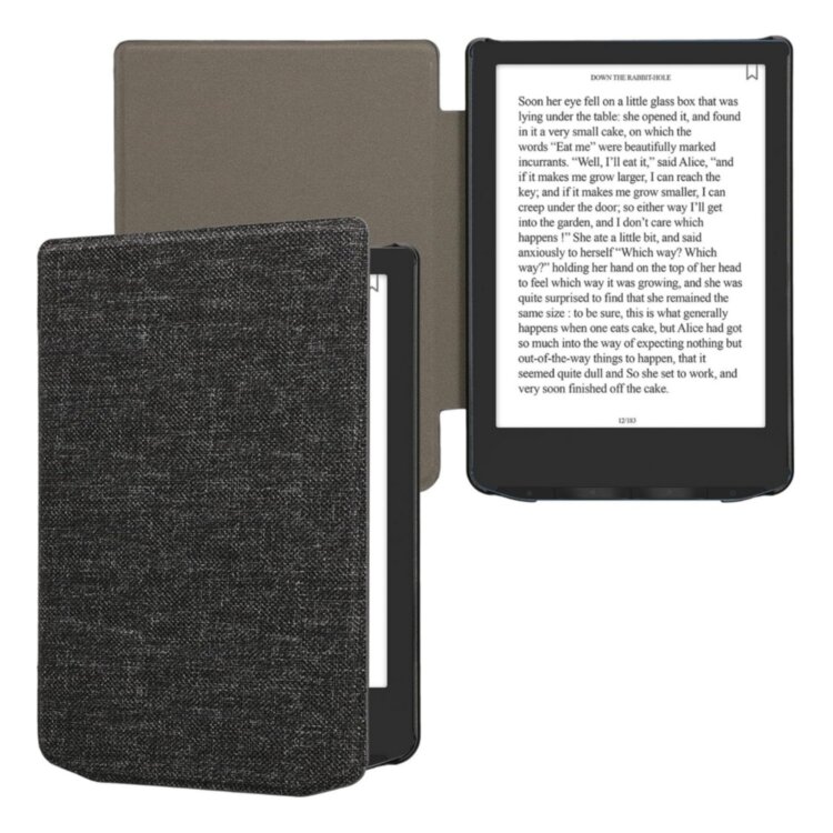 Обкладинка kwmobile Fabric Flip для Pocketbook 619 Verse Lite/629 Verse/634 Verse Pro/634K3 Verse Pro Color (Dark Grey)